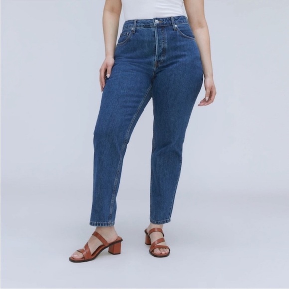 New Everlane The Curvy 90s Cheeky Straight Jean Size 32 ankle high rise cropped - Picture 16 of 16